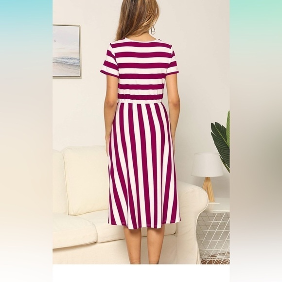 Nordstrom Red and White Striped Swing Dress Size Small - Picture 11 of 11